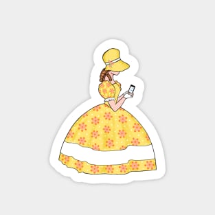 Colonial Lady (Sunbonnet Sue), Texting Sticker